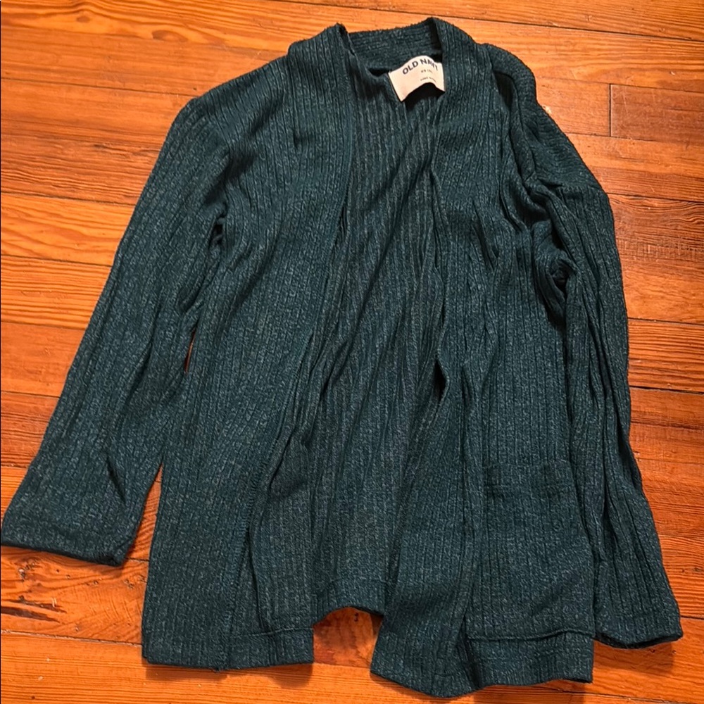 Old Navy kids teal cardigan